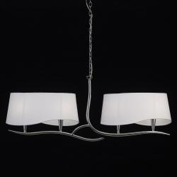 Ninette Lampe linienförmig 4L 4 x 20w E14 Chrom weißen lampenschirm