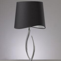 Ninette Lampe de table 1xE27 20w Grand Chrome abat-jour noir