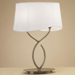 Ninette Lampe de table 2xE14 20w cuir/abat-jour blanc