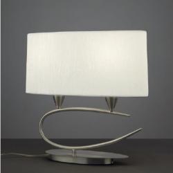 Lua Table Lamp 2L NÃ­Â­quel Satin + PANT white 2 x 13w E27 (No inc.)