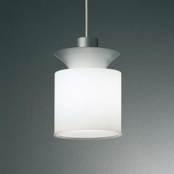 Olav Pendant Lamp Grey Silver Glass opal white