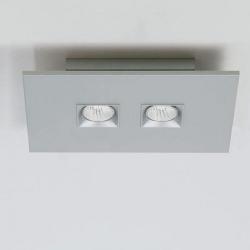 Polifemo Plafón rectangular 39cm Gu10 2x75w gris metalizado