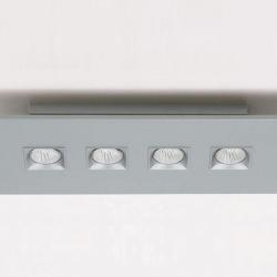Polifemo Plafón rectangular 63cm Gu10 4x75w gris metalizado