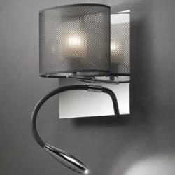 Bams oval AP20 Wall Lamp Chrome black lampshade 1 switch