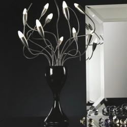 Kenya 30 Lâmpada de mesa ø21x120cm Lacado branco Brillo/Oro Mate