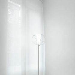 Penelope 50 lámpara of Floor Lamp Aluminium Satin ø38cm Glass soplado
