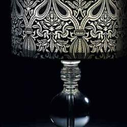 Valentina 20 Table Lamp Glass tallado ø28cm fabric black