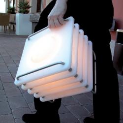 Box Table Lamp Portatil Inox- polyethylene