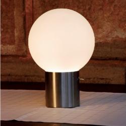 Luna Table Lamp steel Inox-Glass triplex