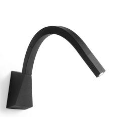 Snake Square Wall lamp adjustable 47cm LED 2w 3000K with support on/off switch Black