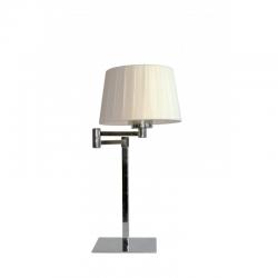 Arm Tischleuchte Chrom lampenschirm textil- 1 E27x60W