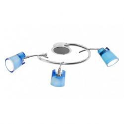 Espiral lâmpada do teto Cromo Vidro Azul 3L G9