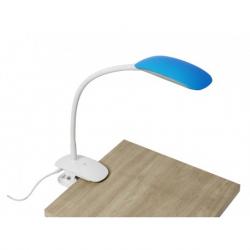 Descartes Lampe de table goupille blanc abat-jour Bleu LED 5W