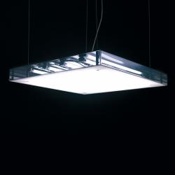 Box S70 Lampe Suspension dimmable Fluo 4x14/24W (G5) - Fumé Transparent
