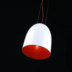 Orange S Lampe Suspension E27 - Extérieure blanc Brillant, intérieur orange Brillant