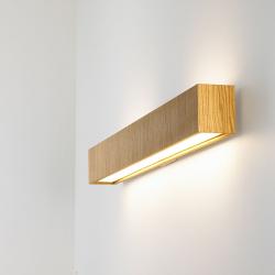 Quadrat W Wandleuchte LED 2x12,4W - Holz roble