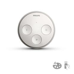 Philips Hue Tap - interruptor Inalámbrico com Seleccionador de Escenas, Incluye 4 botões Configurables e prato Adhesiva para Colocar En parede 