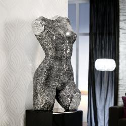 Dione Figura decorativa 36x70x27cm - Espejo, fondo negro, plata