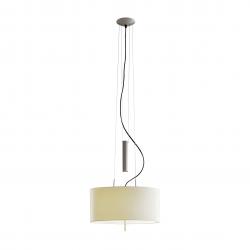 Funi Pendant Lamp 60cm E27 2x100W metallic lead white lampshade