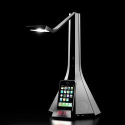 La Diva Flexo LED multifunción Audio + conector iPhone negro - Aluminio