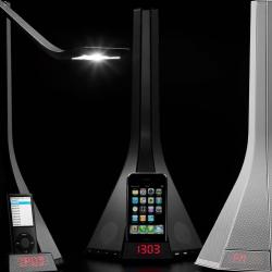 La Diva Balanced-arm lamp LED multifunción Audio + conector iPhone Black - Grey oscuro