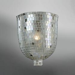 Zubehörteil lampenschirm mosaik Glas Silber Klein