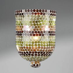 abajur mosaico Vidro Verde/Marrom Pequeno