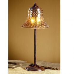 Paris Table Lamp oxide forge + lampshade mosaic Glass orange