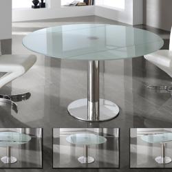 Alba Extendable dining table Stainless Steel/Glass hardened