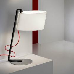 Flow Table Lamp 1L Black Brillo + white lampshade