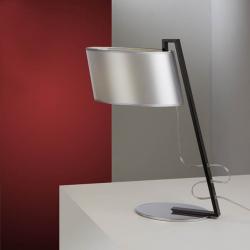 Flow Table Lamp 1L Black Brillo + lampshade Silver