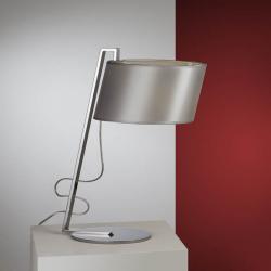 Flow Lampe de table 1L Chrome acier Inox + abat-jour Argent