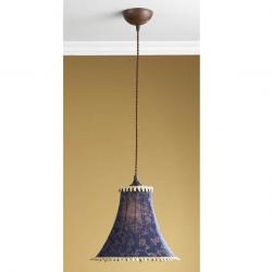 Pendant Lamp 1L xido forge + lampshade Blue with fleco