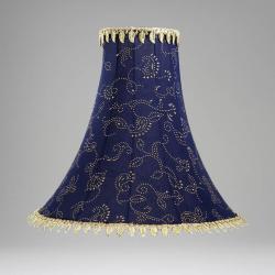 lampshade Blue with fringe 30cm