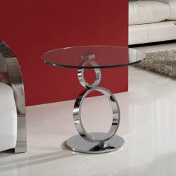 Aros corner table Chrome/Glass
