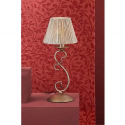 Salma Table Lamp 1L Silver Golden aged + lampshade fabric fruncida