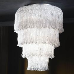 Sofia lâmpada do teto 6 + 3 + 1L miçangas Vidro Transparente
