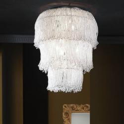 Sofia ceiling lamp 3 + 3 + 1L trinkets Transparent glass