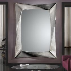 espelho Quadrada Folha de prata Grande