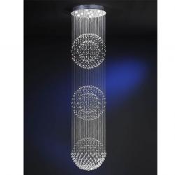 Estratos Lámpara Colgante 3 Bolas 10x GU10 LED 7W Cromo brillo/Cristal Asfour