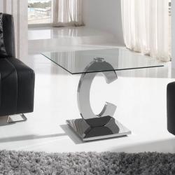 Calima mesa de rincón rectangular acero/Cristal