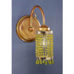 Wall Lamp 1L Gold Polichromed + lampshade Cuentas Glass Green