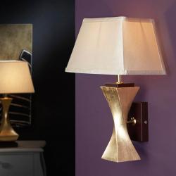 Deco Wall Lamp Gold + lampshade silk Cream