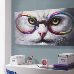 Gato mit gafas Cuadro acryl C Gafas 120x60