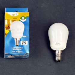 Fluorescent energy saving light bulb opal E14 Mini Globo 9W 3000Kº