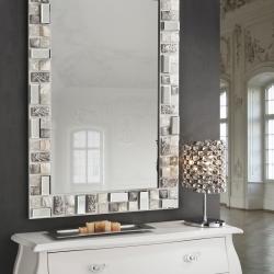 Mosaic miroir 120X80 blanc/Argent