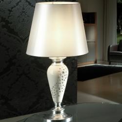 Agata Lampe de table blanc Argent