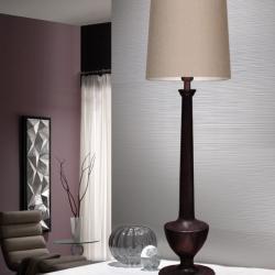 Katel Lampe de table 126x35cm 1xE27 LED 10W - Noir anticuario abat-jour beige