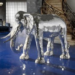 Elefante Figura espejo Plata