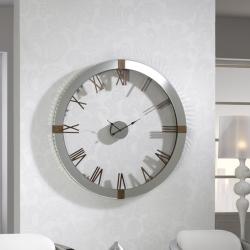 Times Reloj von wand 121x121cm - Spiegels biselados detalles Holz von fresno